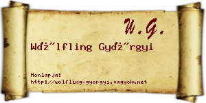 Wölfling Györgyi névjegykártya