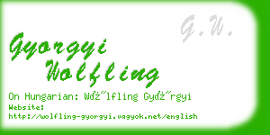 gyorgyi wolfling business card